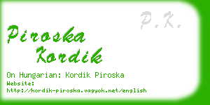 piroska kordik business card
